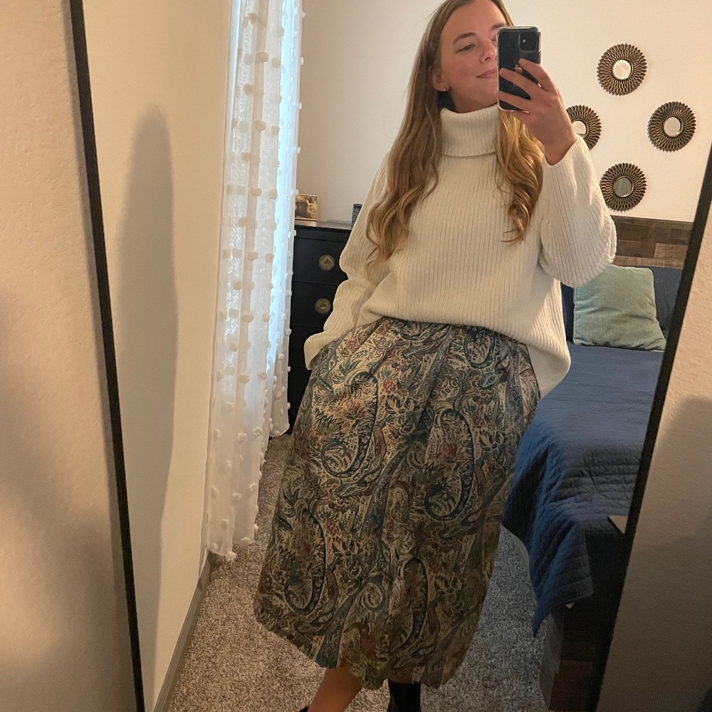 Silk Midi Skirt